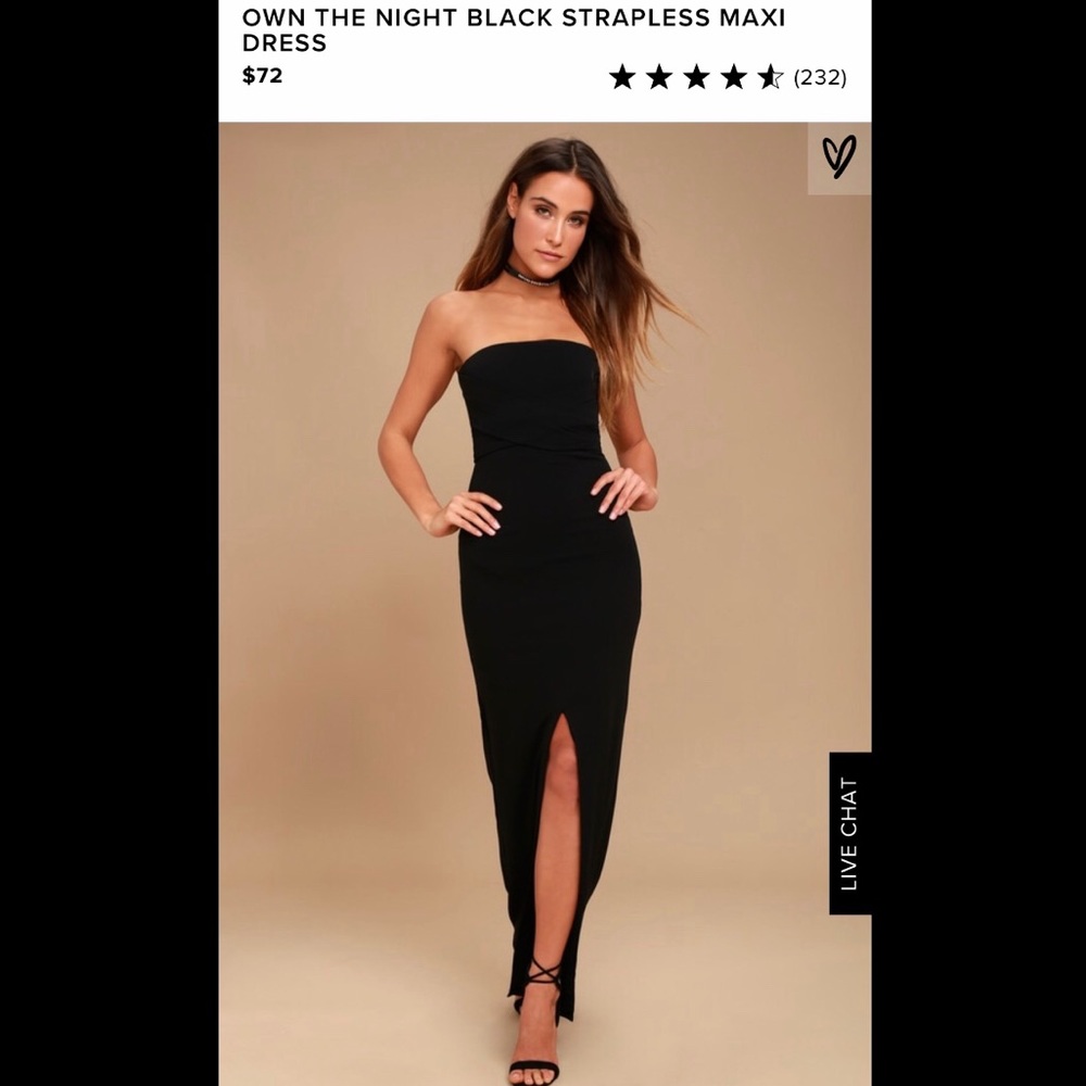 Own the Night Black Strapless Maxi Dress - Picture 1 of 3